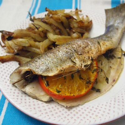 Roasted Branzino with Citrus and Caramelized Fennel