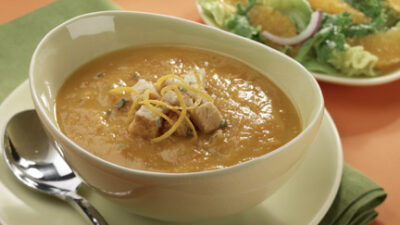 Butternut Squash Soup with Orange Croutons