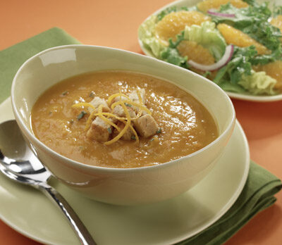 Butternut Squash Soup with Orange Croutons