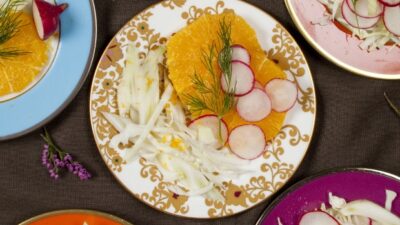 Cabbage Fennel Radish and Orange Salad