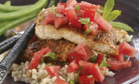 Cajun Chicken with Watermelon Mint Salsa