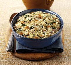 California Raisin, Caramelized Onion and Blue Cheese Orzo Pasta