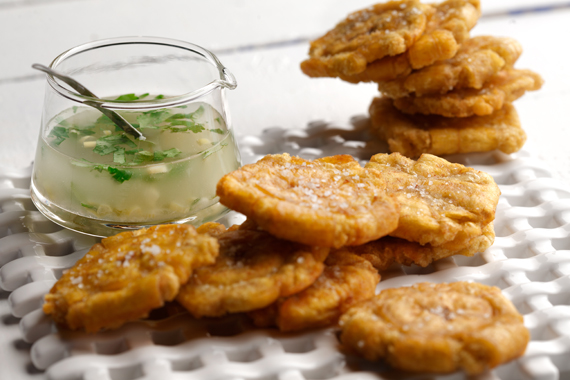 Canola Oil Fried Tostones (Fried Green Plantains)