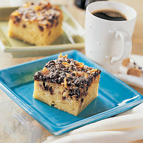 Cappuccino Kugel with Cabot Peach Yogurt,