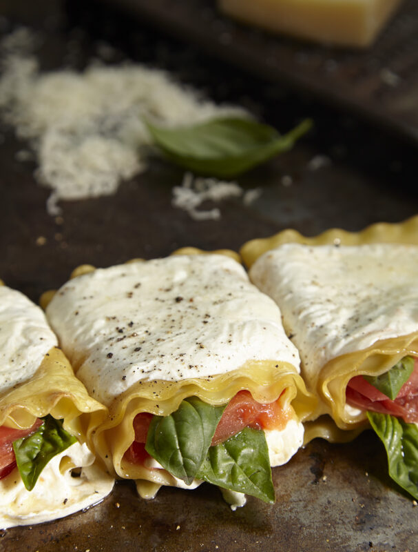 caprese lasagna rolls long