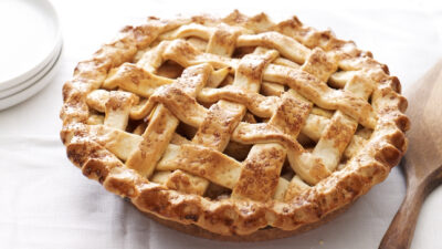 Caramel Pear Lattice Pie