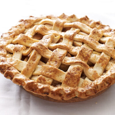Caramel Pear Lattice Pie