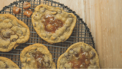 Caramel Stuffed Chocolate Chip Cookies