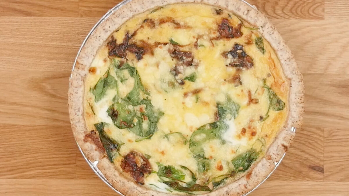 caramelized onion and feta quiche