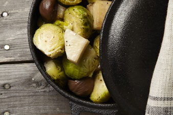 Caramelized Turnips and Brussels Sprouts