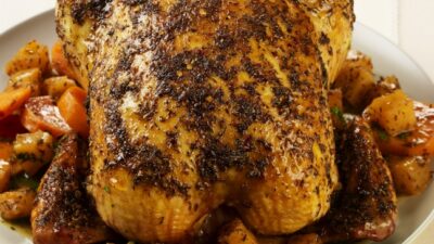 Caribbean Roast Chicken with Pineapple and Sweet Potatoes Recipe