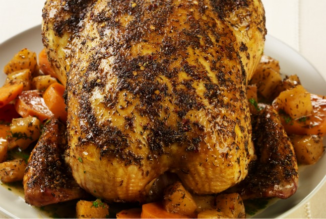 Caribbean Roast Chicken with Pineapple and Sweet Potatoes Recipe