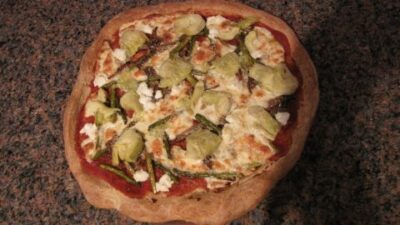 Carmelized Onion and Asparagus Pizza