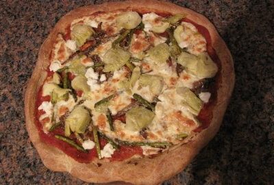 Carmelized Onion and Asparagus Pizza