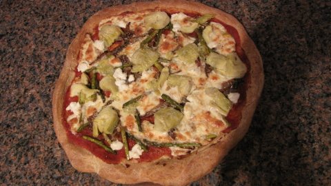 Carmelized Onion and Asparagus Pizza