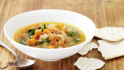carrot quinoa spinach soup