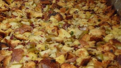 Chanterelle and Pear Bread Stuffing