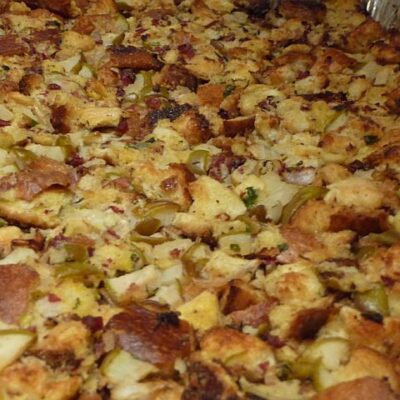 Chanterelle and Pear Bread Stuffing