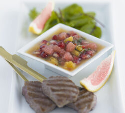 Chargrilled Lamb Skewers with Salsa