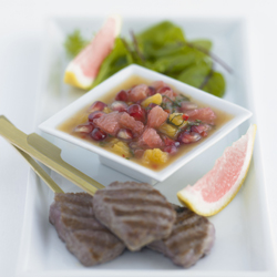Chargrilled Lamb Skewers with Salsa