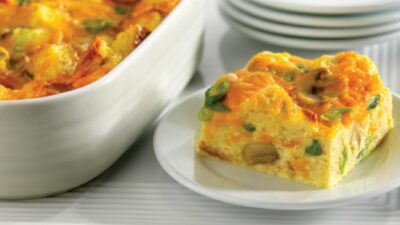 Cheddar and Mushroom Breakfast Squares