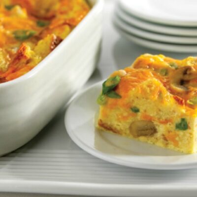 Cheddar and Mushroom Breakfast Squares