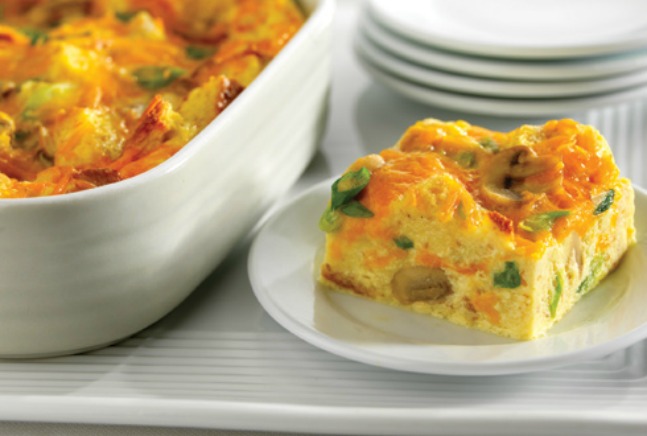 Cheddar and Mushroom Breakfast Squares