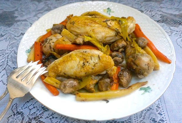 chicken and leeks