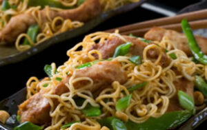 Chicken and Peanuts with Noodles