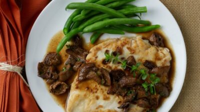Chicken Paillards with Porcini-Cider Sauce
