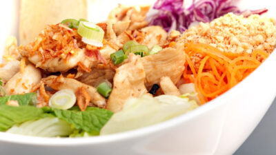 chicken salad with ginger peanut dressing
