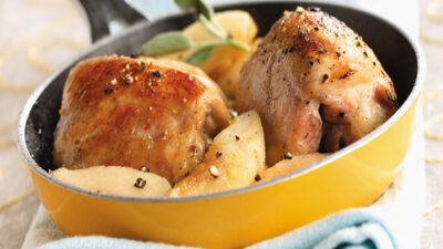 Chicken Thighs With Honeyed Apples and Fresh Sage