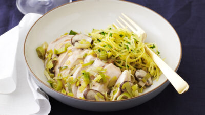 chicken w mushroom leek sauce