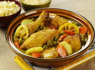 Chicken with Golden Raisins, Green Olives and Lemon