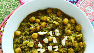 Chickpea Spinach Stew with Lentils and Quinoa