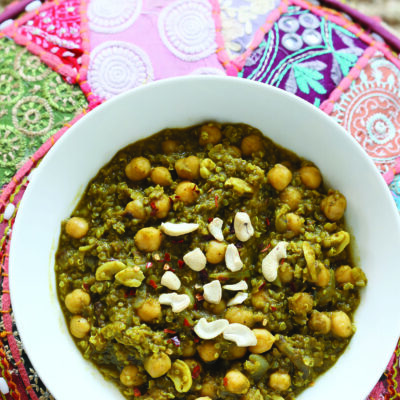 Chickpea Spinach Stew with Lentils and Quinoa