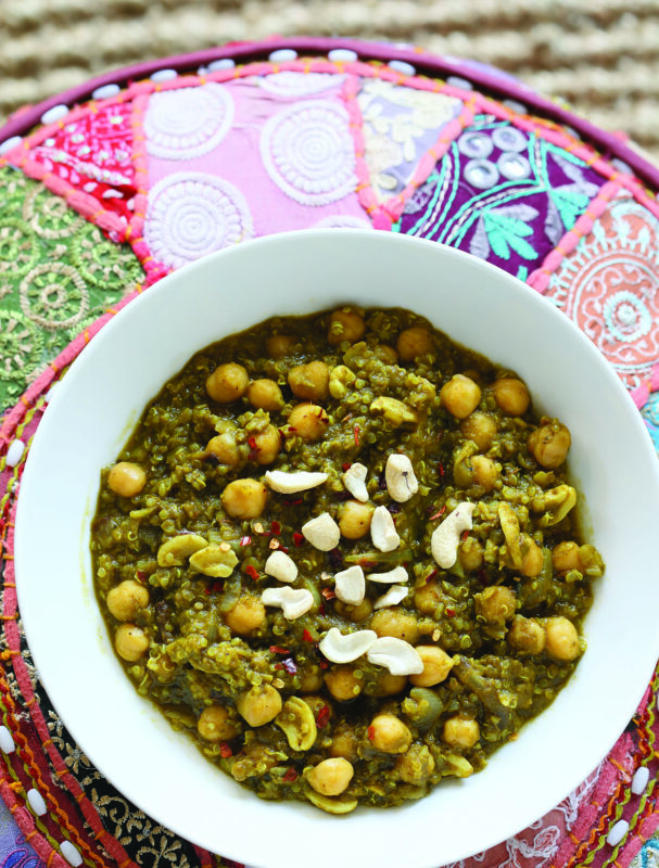 Chickpea Spinach Stew with Lentils and Quinoa