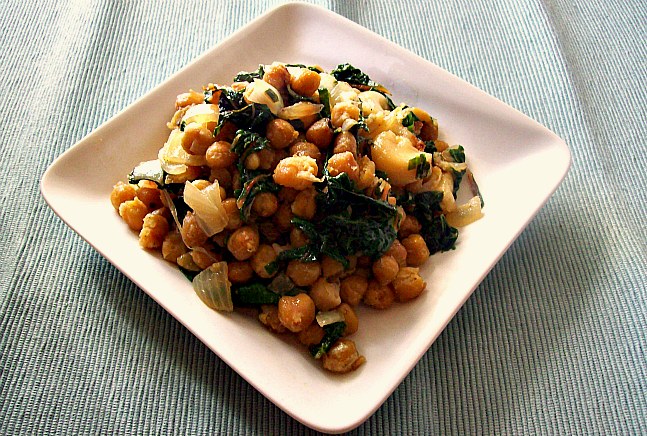 chickpeas and chard