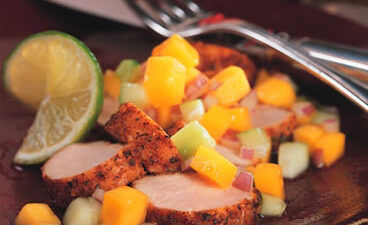 Chili Roasted Turkey with Cucumber-Mango Salsa