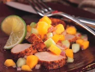 Chili Roasted Turkey with Cucumber-Mango Salsa