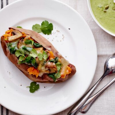 Chipotle Mushroom Stuffed Sweet Potatoes