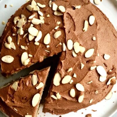 Almond Cake with Chocolate Buttercream Frosting