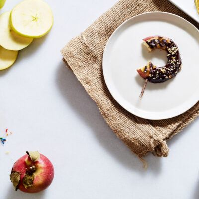 Chocolate and Caramel Dipped Apple Pops