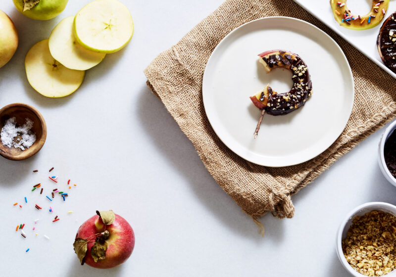 Chocolate and Caramel Dipped Apple Pops