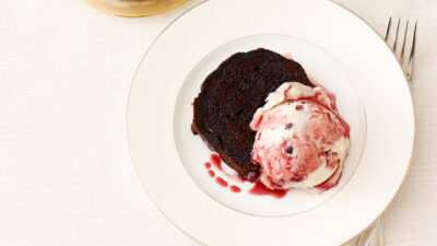 Chocolate Cake with Pomegranate Swirl