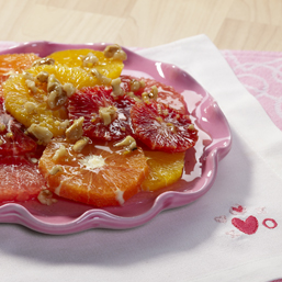 Citrus Salad with Honey Walnut Ginger Syrup