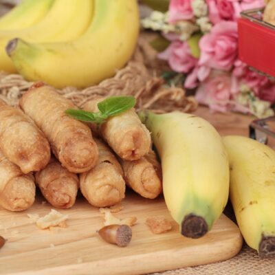 Coconut banana rolls