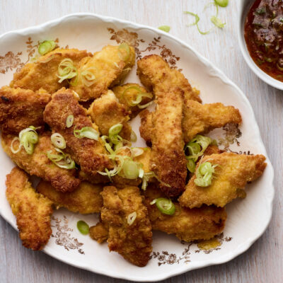 Crispy Coconut Chicken Fingers or Schnitzel