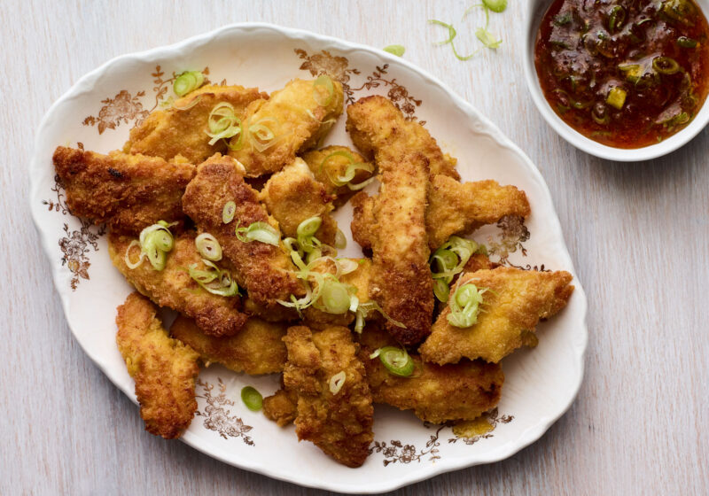 Crispy Coconut Chicken Fingers or Schnitzel