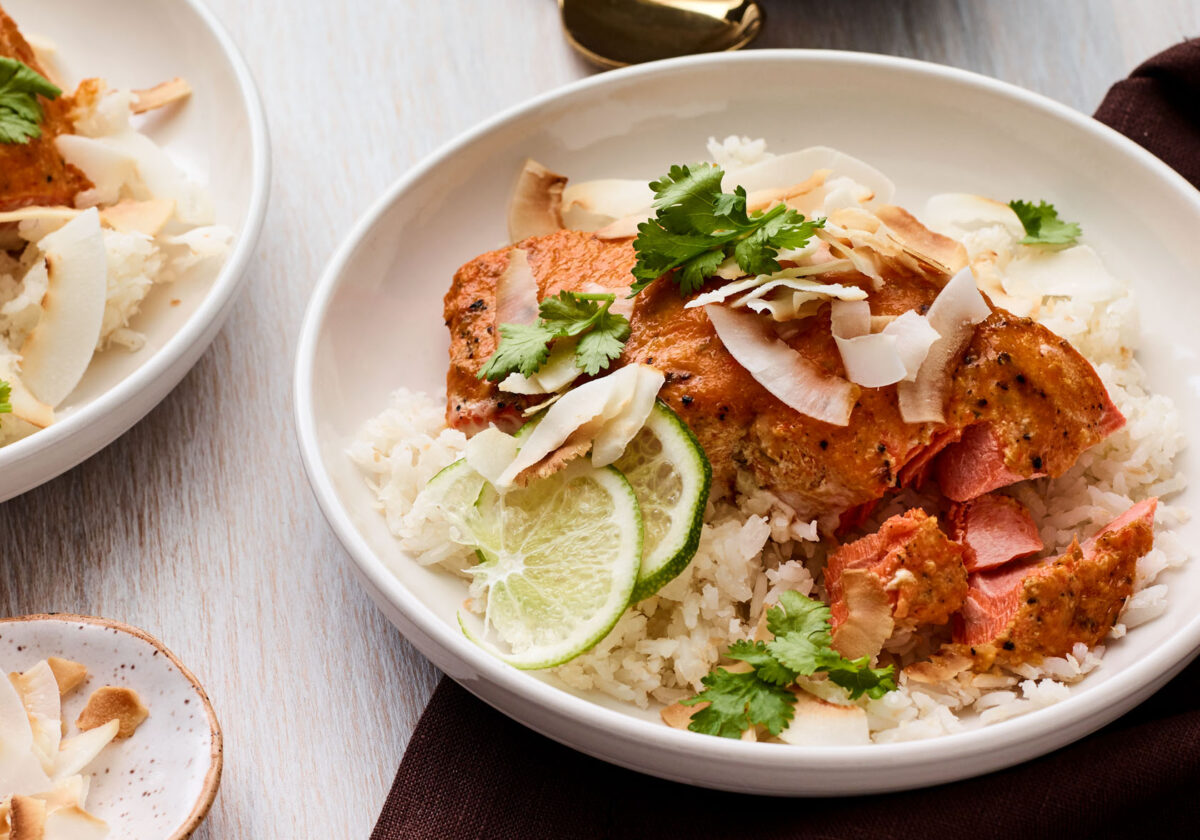 Slow Roasted Coconut-Curry Salmon